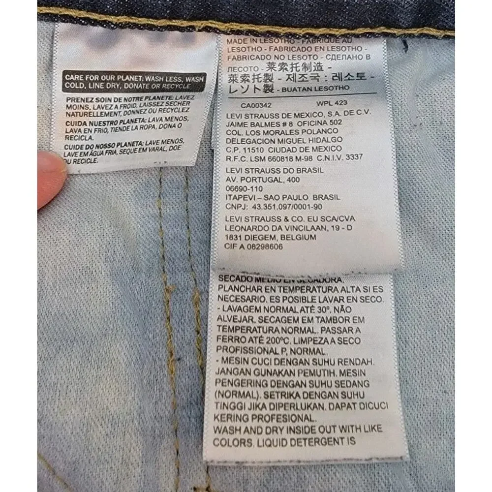 Levis Mens Jeans 559 Relaxed Fit Straight Leg Denim Blue Size 40 x 33 Dark Wash